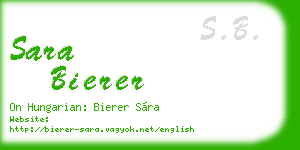 sara bierer business card