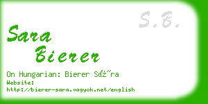 sara bierer business card